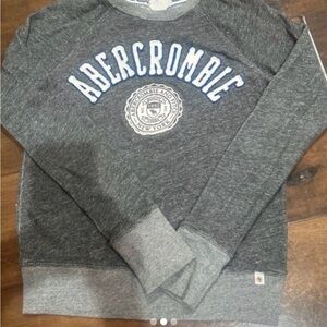 Abercrombie & Fitch Charcoal Sweatshirt with Blue Logo
